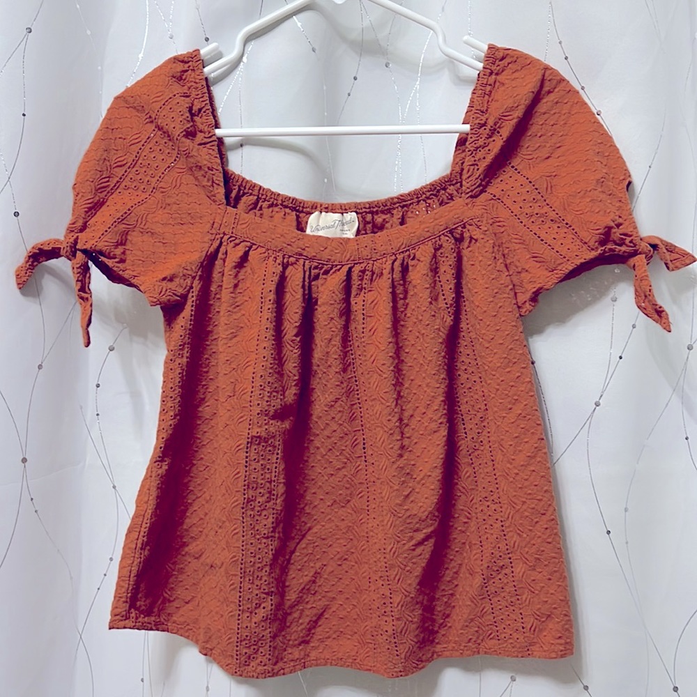 Like New Universal Thread | Eyelet Rust Crop Top,… - image 1
